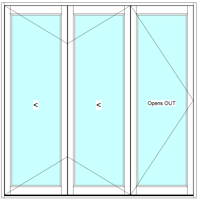 Sliding Folding Door - 3 Panel