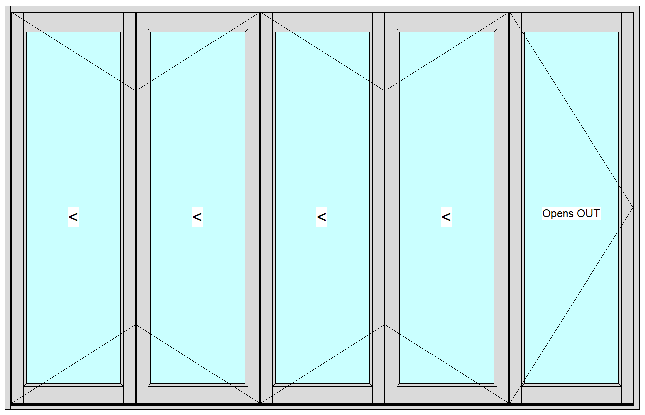 Sliding Folding Door - 5 Panel