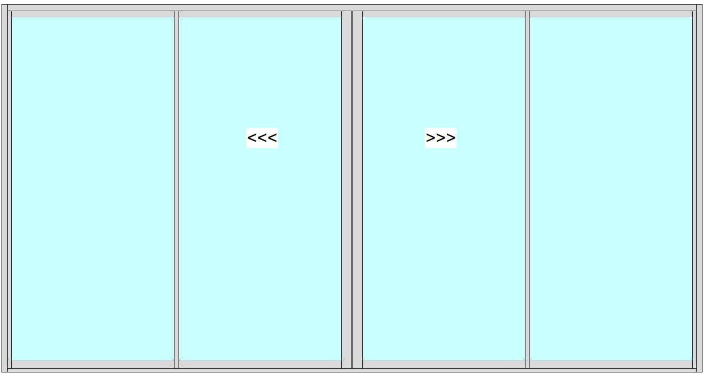 Aluminium 4 Panel Sliding Door