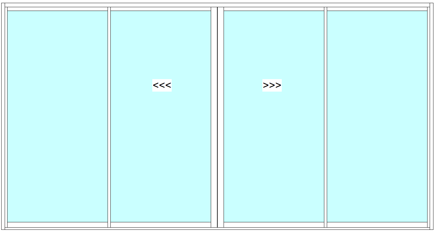 Aluminium 4 Panel Sliding Door