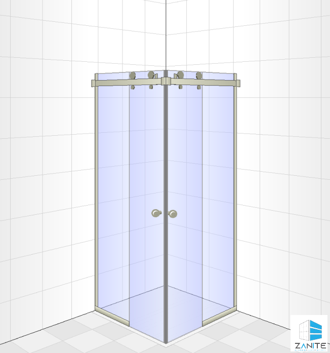 Frameless Corner Entry Shower