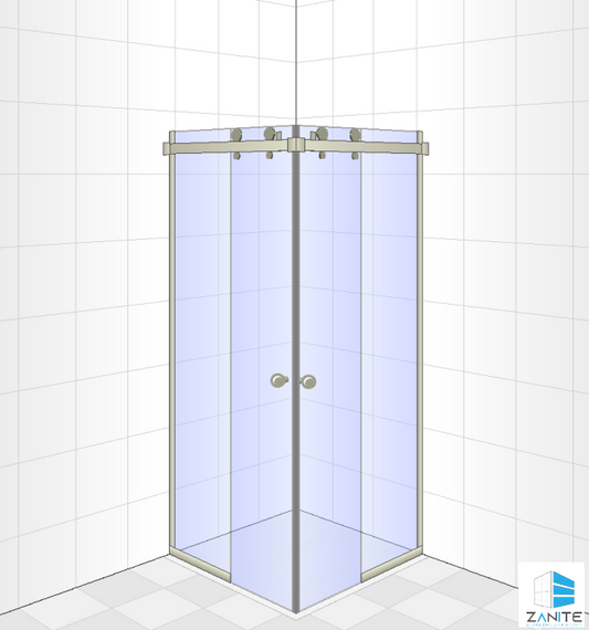 Frameless Corner Entry Shower