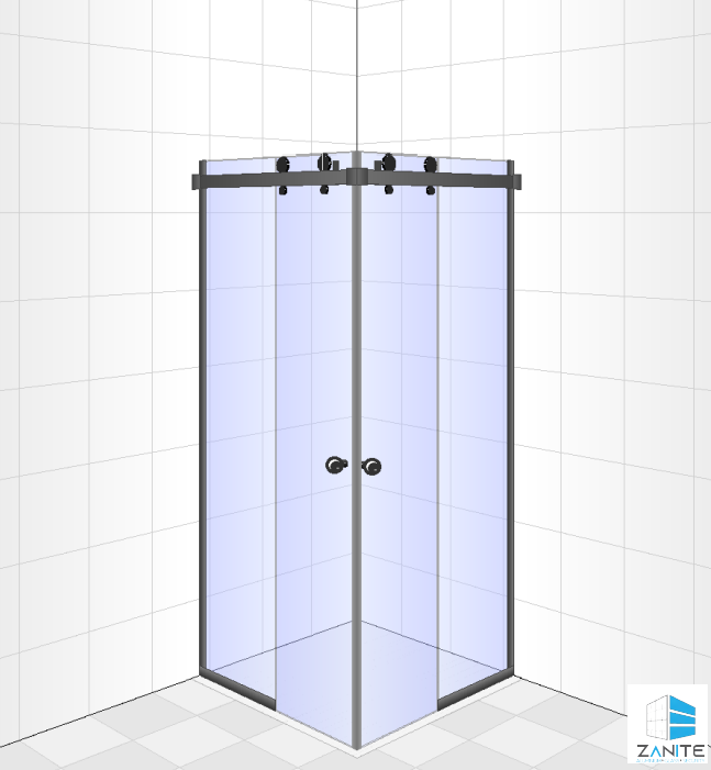 Frameless Corner Entry Shower